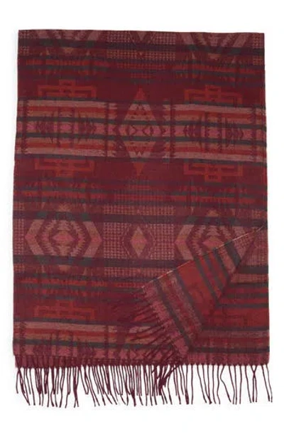 Vince Camuto Feathersoft Geometric Jacquard Wrap Scarf In Multi