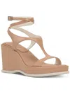 VINCE CAMUTO FETEMEE WOMENS LEATHER SLIP ON WEDGE SANDALS
