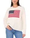 Vince Camuto Flag Womens Graphic Knit Pullover Sweater In Antique White
