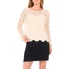 Vince Camuto Flare Sleeve Open Stitch Top In Brown