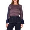 Vince Camuto Flared Sleeve Top In Purple