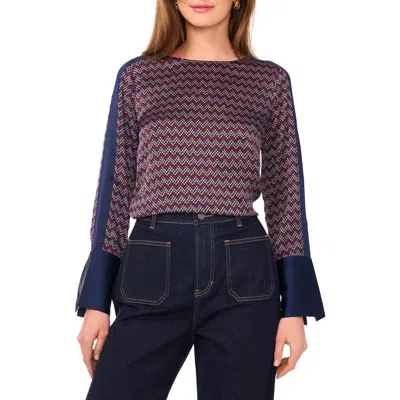 Vince Camuto Flared Sleeve Top In Purple
