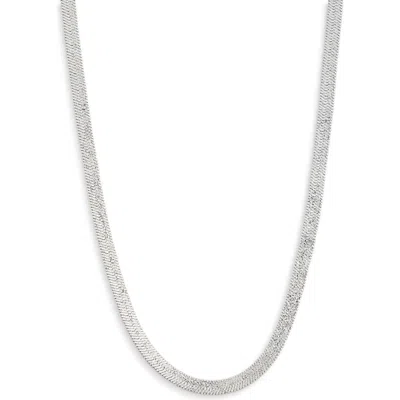 Vince Camuto Flat Snake Chain Necklace In Metallic