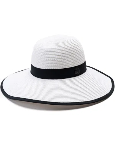 Vince Camuto Floppy Framer Hat With Ribbon Trim In White