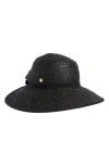 Vince Camuto Floppy Woven Straw Hat In Black