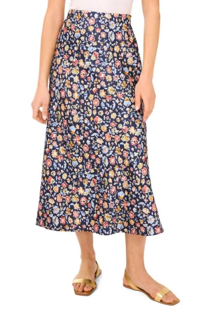 Vince Camuto Floral Bias Cut Midi Skirt