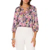 Vince Camuto Floral Button-up Shirt In Violet Blush