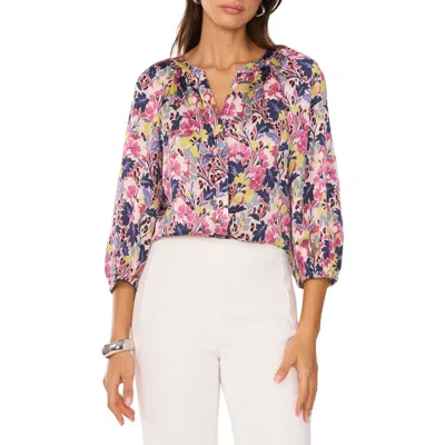 Vince Camuto Floral Button-up Shirt In Violet Blush