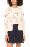 Vince Camuto Delicate Flower Cardigan In Brown