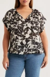 Vince Camuto Floral Dolman Sleeve Peasant Top In Multi