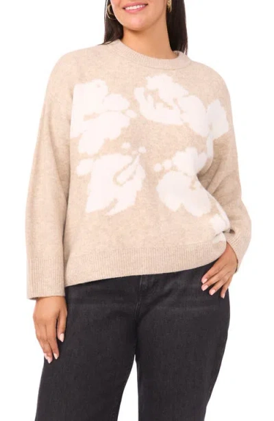 VINCE CAMUTO VINCE CAMUTO FLORAL JACQUARD SWEATER