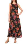 Vince Camuto Floral Keyhole Maxi Tank Dress In Brown
