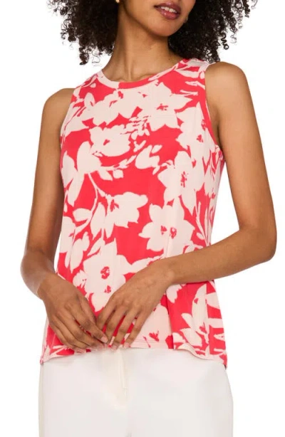 Vince Camuto Floral Keyhole Tank In Cayenne