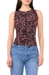 Vince Camuto Floral Keyhole Tank In Flamingo Pink