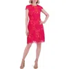 Vince Camuto Floral Lace Cap Sleeve Dress In Pink
