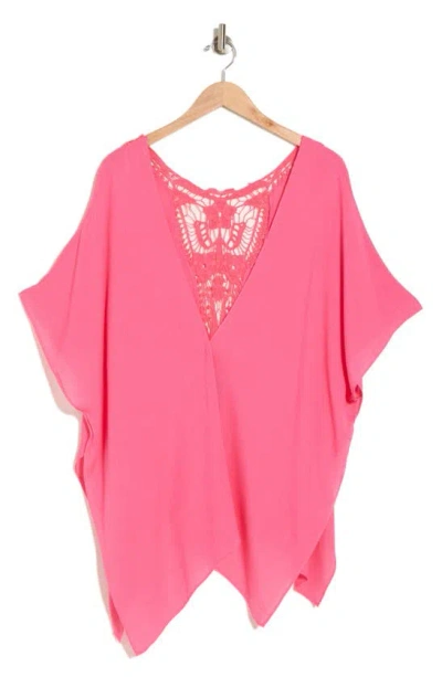 Vince Camuto Floral Lace Topper In Pink
