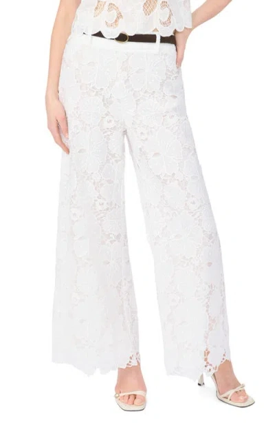 Vince Camuto Floral Lace Wide Leg Pants In White