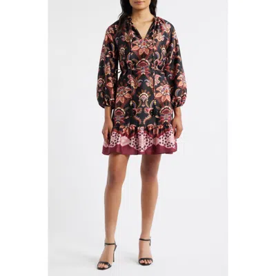 Vince Camuto Floral Long Sleeve Fit & Flare Dress In Multi
