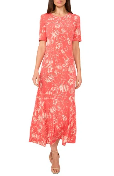 Vince Camuto Floral Maxi Dress In Coral