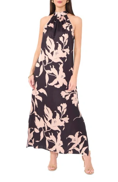VINCE CAMUTO VINCE CAMUTO FLORAL MAXI HALTER DRESS
