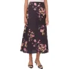 Vince Camuto Floral Midi Skirt In Gold