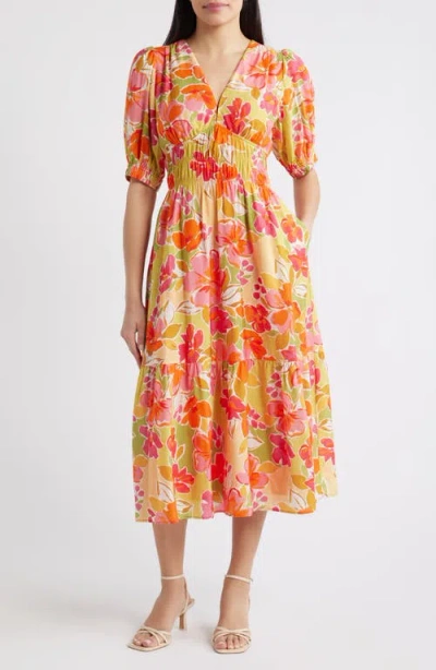 Vince Camuto Floral Midi Sundress In Multi
