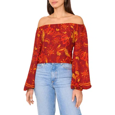 Vince Camuto Floral Off The Shoulder Crepe Top
