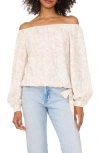Vince Camuto Floral Off The Shoulder Long Sleeve Top