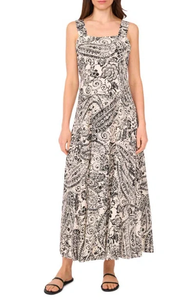 Vince Camuto Floral Paisley Tiered Maxi Dress In Gray