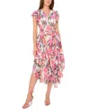 Vince Camuto Floral Belted Midi Dress