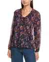 Vince Camuto Floral Print Blouse In Blue
