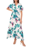 Vince Camuto Floral Print Puff Sleeve Maxi Dress In Multi