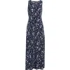 Vince Camuto Floral Print Sleeveless Maxi Dress In Blue