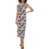 Vince Camuto Floral Print Stretch Jersey Maxi Dress In Rich Black