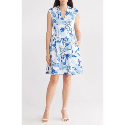 Vince Camuto Floral Scuba Knit Fit & Flare Dress