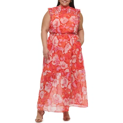 Vince Camuto Floral Sleeveless Chiffon Maxi Dress