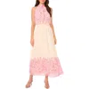 Vince Camuto Women's Floral-print Halter-neck Maxi Dress In Cream Multi