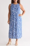 Vince Camuto Petite Cutout-back Embellished Lace Dress In Denim Navy