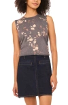 Vince Camuto Floral Sleeveless Sweater In Brown
