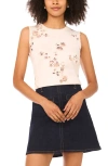 Vince Camuto Floral Sleeveless Sweater In White