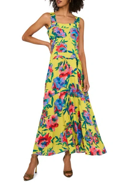 Vince Camuto Floral Tiered Maxi Dress In Green