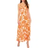 Shop Vince Camuto Floral Tiered Maxi Dress In New Ivory/orange