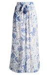 VINCE CAMUTO FLORAL WIDE LEG DRAWSTRING PANTS