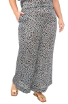 Vince Camuto Plus Size Wide Leg Pull-on Pants In Blue
