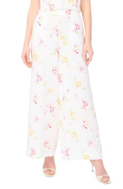 Vince Camuto Floral Wide Leg Pants In White