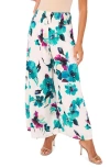 Vince Camuto Floral Wide Leg Pull-on Pants In Multi
