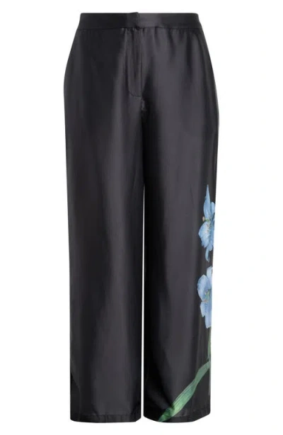 Vince Camuto Floral Wide Leg Pull-on Pants In Multi