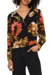 Vince Camuto Floral Wrap Front Top