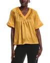 Vince Camuto Textured Satin Top In Yellow