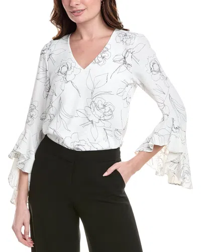 Vince Camuto Flutter Blouse In White